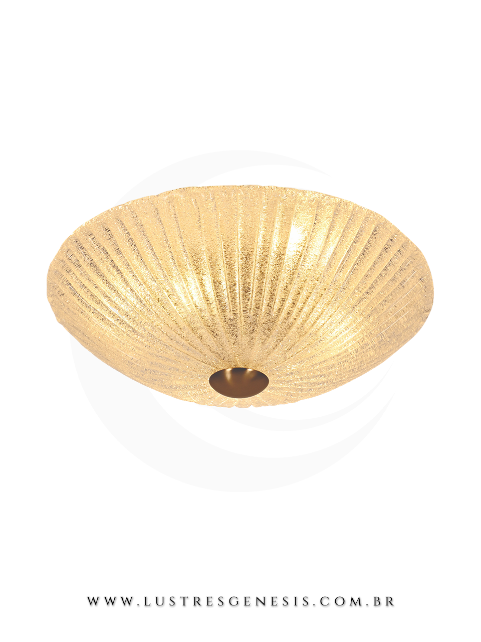 Lustre Plafon DCX04064 Metal Bronze e Vidro Transparente Redondo Ø40cm, Sala de Jantar, Quarto Casal, Cozinha, Banheiro, Sala de Estar